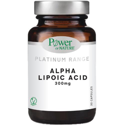 Power of Nature Platinum Range Alpha Lipoic Acid 300mg Συμπλήρωμα Διατροφής με Άλφα-λιποϊκό Οξύ για Μείωση της Νευροπάθειας & Βελτίωση του Μεταβολισμού 30caps
